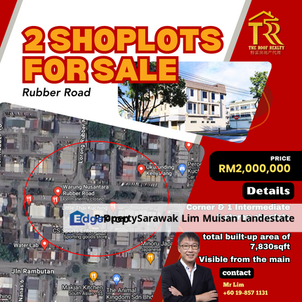 2 units of 3-storey shops for sale in Rubber Road, Kuching, Sarawak, Kuching