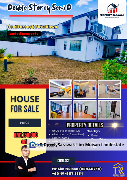 Double Storey Semi D at Field Force, Batu Kawa for Sale!, Sarawak, Kuching