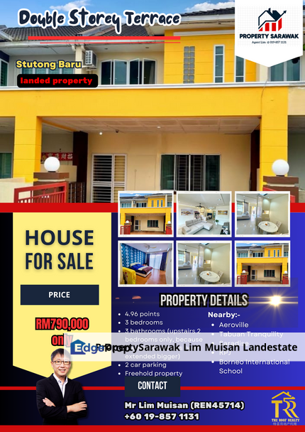 Double Storey Terrace at Stutong Baru, Kuching for Sale, Sarawak, Kuching