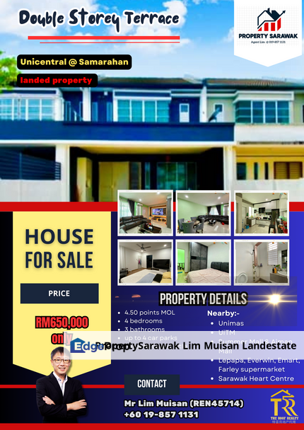 Double Storey Terrace intermediate at Unicentral in Kota Samarahan for Sale, Sarawak, Kota Samarahan