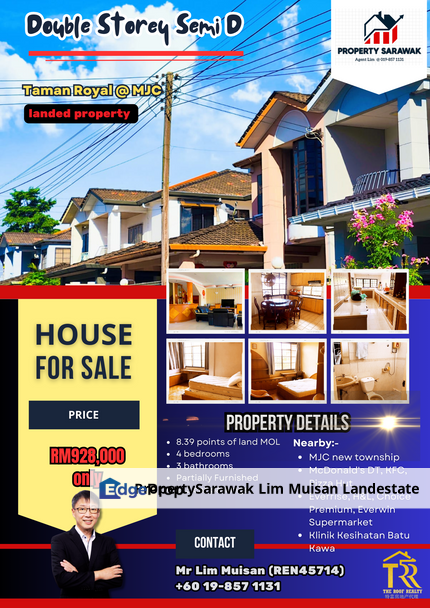 Double Storey Semi D at MJC Taman Royal for Sale, Sarawak, Kuching