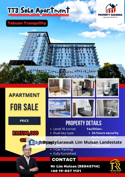 TT3 Soho Dual Keys Apartment Corner Unit for Sale in Kuching! , Sarawak, Kuching