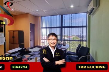 3 Adjoining 4-Storey Shop Lots at Jalan Keretapi in Kuching for Sale!