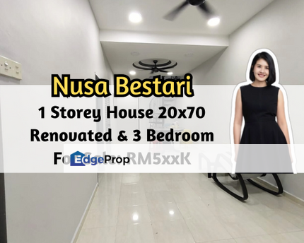 Taman Nusa Bestari 2, Skudai, Johor, 1 Storey House 20x70, Renovated Mezzanine Floor, 3 Bedroom, Johor, Skudai
