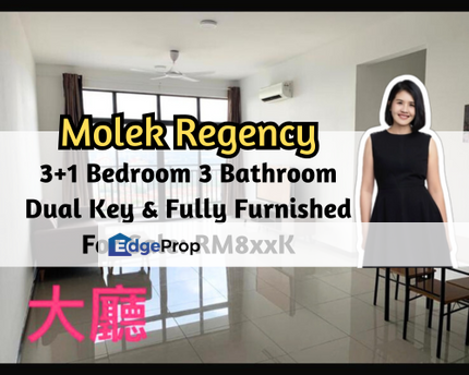 Molek Regency, Johor Bahru, Johor, (Dual Key Unit), Fully Furnished, 3 plus 1 Bedroom 3 Bathroom, Johor, Johor Bahru