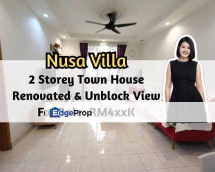 Nusa Villa Townhouse, Iskandar Puteri (Nusajaya), Johor, Duplex Town House, Renovated, Unblock View, Gated Guarded, Johor, Nusajaya