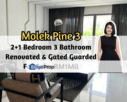 Molek Pine 3, Johor Bahru, Johor, Renovated, Gated Guarded, 2 plus 1 Bedroom, Low Floor, Johor, Johor Bahru
