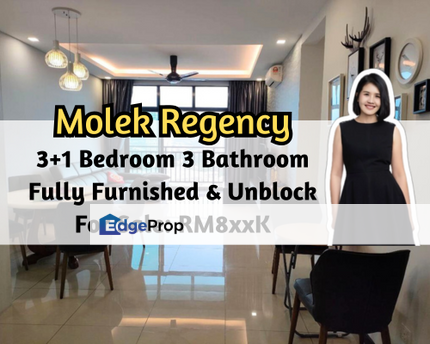 Molek Regency, Johor Bahru, Johor, Dual Key Unit, Unblock View, Fully Furnished, 3 plus 1 Bedroom, Johor, Johor Bahru
