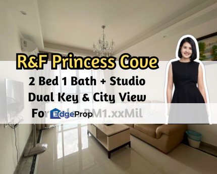 R&F Princess Cove, Johor Bahru, Johor, Dual Key Unit, City View, 2 Bed 1 Bath plus Studio, Johor, Johor Bahru