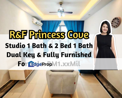 R&F Princess Cove, Johor Bahru, Johor, Dual Key, Fully Furnished, 2 Bed 1 Bath, Studio, Johor, Johor Bahru