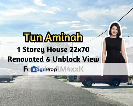 Taman Tun Aminah, Skudai, Johor, 1 Storey House 22x70, Renovated, Unblock View, 3 Bedroom, Johor, Skudai