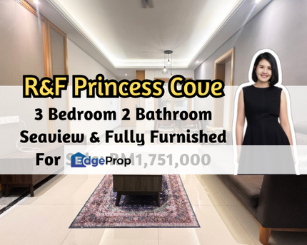 R&F Princess Cove, Johor Bahru, Johor, Seaview, Fully Furnished, 3 Bedroom 2 Bathroom, Johor, Johor Bahru