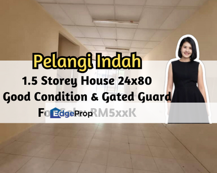 Taman Pelangi Indah, Ulu Tiram, Johor, 1.5 Storey House 24x80, Good Condition, Gated Guarded, Johor, Ulu Tiram