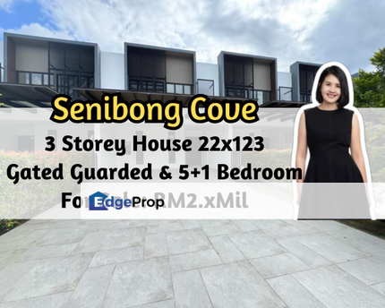 Senibong Cove Waterway Residences, Masai, Johor, 3 Storey House 22x123, Gated Guarded, 5 plus 1 Bedroom, Johor, Masai