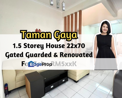Taman Gaya, Ulu Tiram, Johor, 1.5 Storey House 22x70, Gated Guarded, Renovated, 3 Bed, Johor, Ulu Tiram