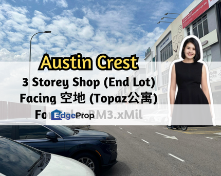 Emerald 1, Austin Crest, Johor Bahru, Johor, 3 Storey Shop Lot End Lot 22x75, Facing Topaz, Johor, Johor Bahru