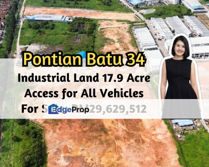 Kawasan Perindustrian Pontian, Pontian, Johor, Pontian Batu 34 Industrial Land, 17.9 Acre, Access for All Vehicles, Johor, Pontian
