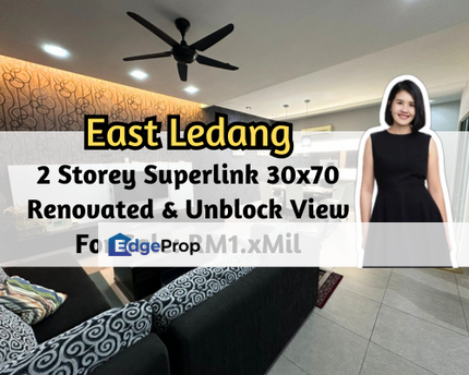 East Ledang, Iskandar Puteri (Nusajaya), Johor, 2 Storey Superlink 30x70, Unblock View, Renovated, G&G, Johor, Nusajaya