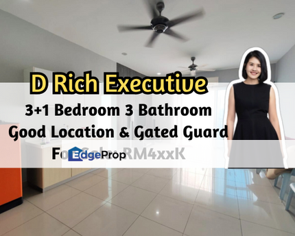 D Rich Executive Suites, Skudai, Johor, Good Location, Gated Guarded, 3 plus 1 Bedroom, Johor, Skudai