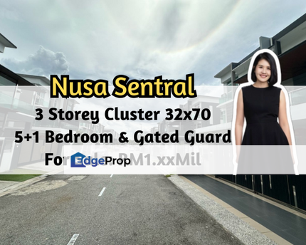 Nusa Sentral, Iskandar Puteri (Nusajaya), Johor, 3 Storey Cluster 32x70, Gated Guarded, 5 plus 1 Bedroom, Johor, 