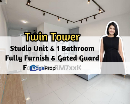 Twin Tower Residence, Johor Bahru, Johor, Studio Unit, Fully Furnished, Gated & Guarded, Johor, Johor Bahru