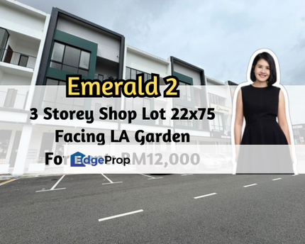Emerald 2, Austin Crest, Johor Bahru, Johor, 3 Storey Shop Lot 22x75, Facing La Garden, Johor, Johor Bahru