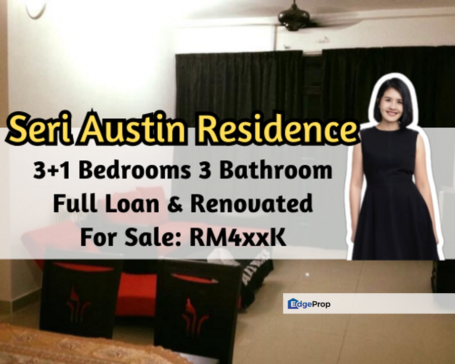 Seri Austin Luxury Apartment, Seri Austin Residence, Full Loan, Renovated, 3 plus 1 Bed, 2 Car Park, Johor, Johor Bahru