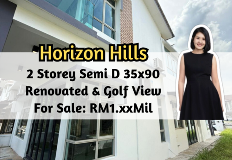 Horizon Hills, Horizon Hills, Johor, 2 Storey Semi D 35x90, Renovated, Golf View, 4 plus 1