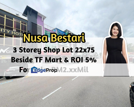 Taman Nusa Bestari, Skudai, Iskandar Puteri, Johor, 3 Storey Shop Lot, Beside Tf Mart, ROI 5%, Intermediate, Johor, 