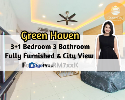 Green Haven, Masai, Johor, Fully Furnished, City View, 3 plus 1 Bedroom, High Floor, Johor, Masai