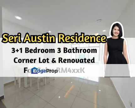 Seri Austin Luxury Apartment, Seri Austin Residence, Corner, Unblock View, Renovated, 3 plus 1 Bed, Johor, Johor Bahru