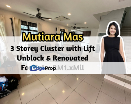 Opal @ Mutiara Mas, Skudai, Johor, 3 Storey Cluster with Lift, Unblock View, Renovated, Johor, Skudai