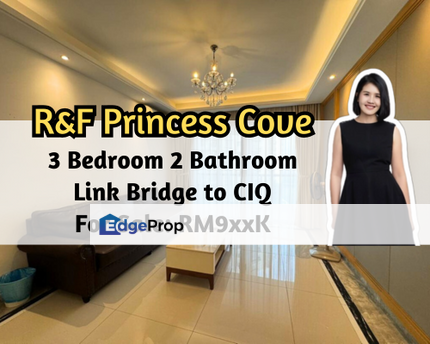 R&F Princess Cove, Johor Bahru, Johor, 3 Bedroom 2 Bathroom, Link Bridge to Ciq, 1 Car Park, Johor, Johor Bahru