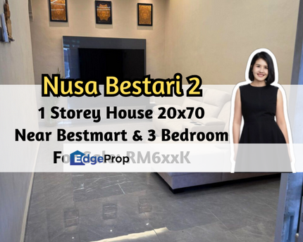 Taman Nusa Bestari 2, Skudai, Johor, 1 Storey House 20x70, Renovated, Near Bestmart, 3 Bedroom, Johor, Skudai