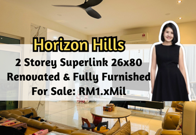 Horizon Hills, Horizon Hills, Johor, 2 Storey Superlink 26x80, Renovated, Fully Furnished