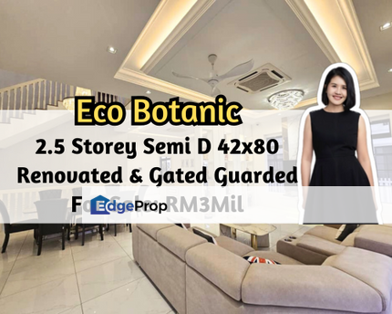 Eco Botanic, Iskandar Puteri (Nusajaya), Johor, 2.5 Storey Semi D 42x80, Renovated, Gated Guarded, 5 Bed, Johor, Nusajaya