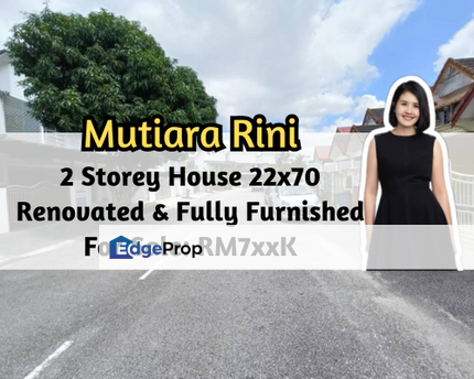 Taman Mutiara Rini, Skudai, Johor, 2 Storey House 22x70, Renovated, Fully Furnished, 4 Bed, Johor, Skudai