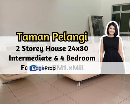 Taman Pelangi, Johor Bahru, Johor, 2 Storey House 24x80, Intermediate Lot, 4 Bedroom, Johor, Johor Bahru