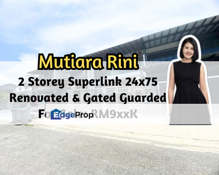 Taman Mutiara Rini, Skudai, Johor, 2 Storey Superlink 24x75, Renovated, Gated Guard, 6 Bedroom, Johor, Skudai
