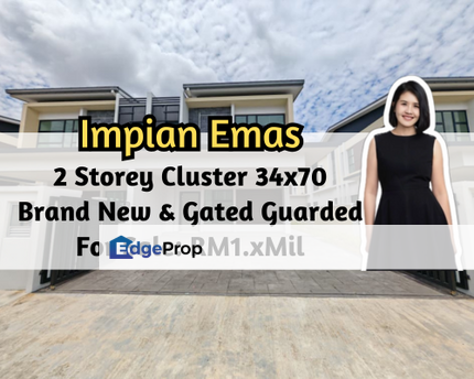 Taman Impian Emas, Skudai, Johor, 2 Storey Cluster 34x70 with 10ft Land, Gated Guarded, Johor, Skudai