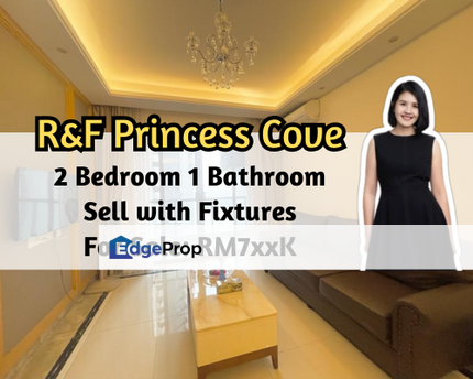 R&F Princess Cove, Johor Bahru, Johor, 2 Bedroom 1 Bathroom, Sell with Fixtures, 1 Car Park, Johor, Johor Bahru