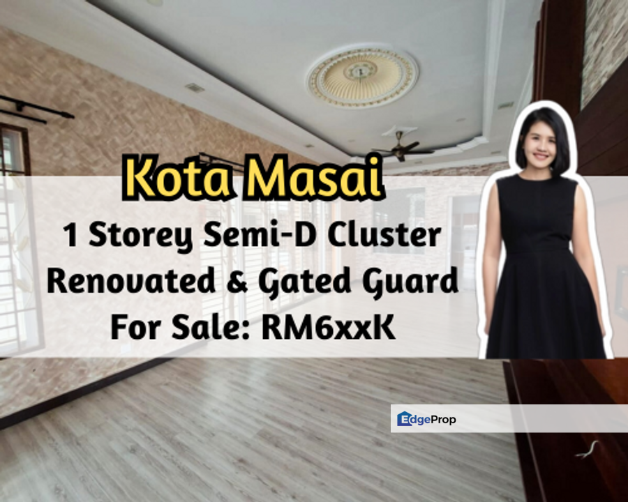 Taman Kota Masai, Pasir Gudang, Johor,  1 Storey Semi D Cluster 35x70, Renovated, Gated Guarded, Johor, Pasir Gudang
