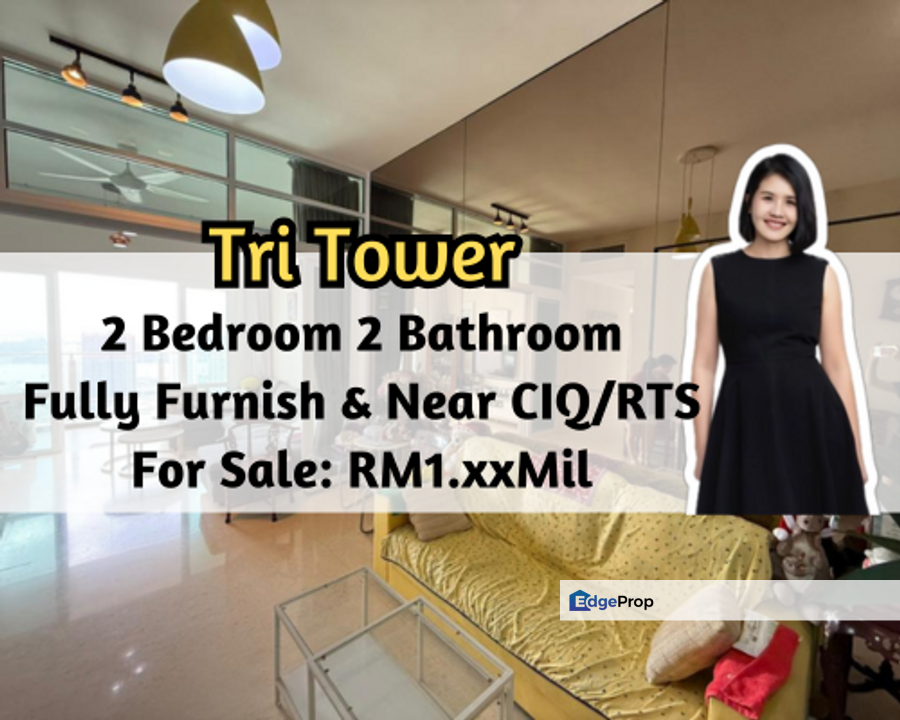 TriTower Residence @ Johor Bahru Sentral, Johor Bahru, Johor, Fully Furnished, Near Ciq / Rts, 2 Bedroom, Johor, Johor Bahru