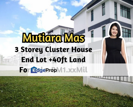 Taman Mutiara Mas, Skudai, Johor, 3 Storey Cluster End Lot with 40ft Land, Gated Guarded, Johor, Skudai