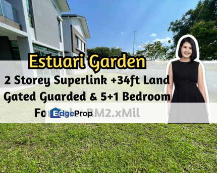 Estuari Gardens @ Puteri Harbour, Iskandar Puteri (Nusajaya), Johor, 2 Storey Superlink House with 34ft Land, Gated Guarded, Johor, Nusajaya