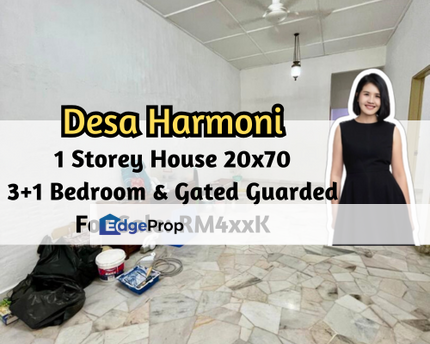 Taman Desa Harmoni, Masai, Johor, 1 Storey House 20x70, Gated Guarded, 3 plus 1 Bedroom, Johor, Masai