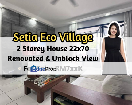 Setia Eco Village, Gelang Patah, Johor, 2 Storey House 22x70, Fully Renovated, Unblock View, Johor, Gelang Patah