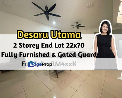 Taman Desaru Utama, Kota Tinggi, Johor, 2 Storey End Lot 22x70, Fully Furnished, Gated Guarded, Johor, Kota Tinggi