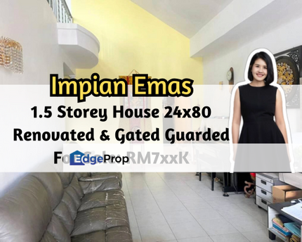 Bukit Impian, Taman Impian Emas, Skudai, Johor, 1.5 Storey House 24x80, Renovated, Gated Guarded, 4 Bed, Johor, Skudai