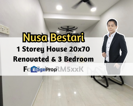 Taman Nusa Bestari 2, Skudai, Johor, 1 Storey House 20x70, Renovated Mezzanine Floor, 3 Bedroom, Johor, Skudai